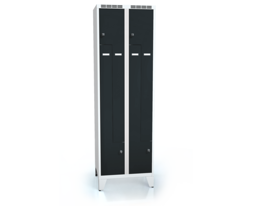 Cloakroom locker Z-shaped doors ALDUR 1 with feet 1920 x 600 x 500